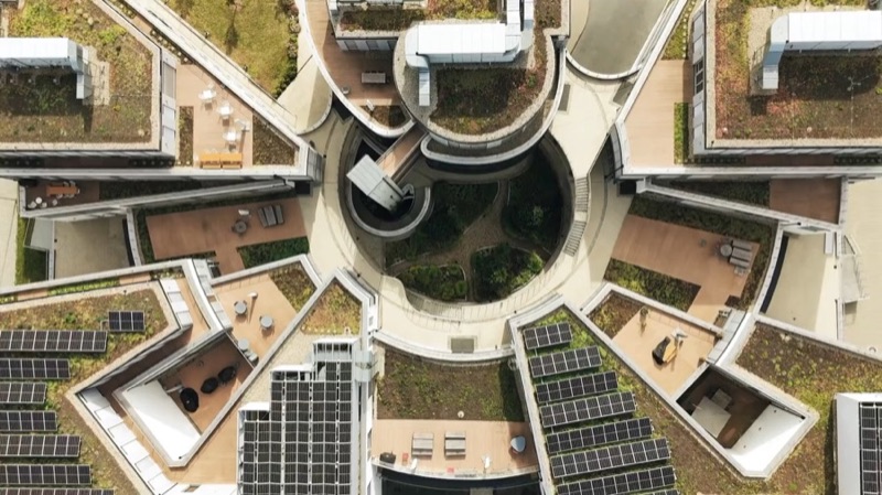 Architektur aus der Vogelperspektive im Wutzke-Imagefilm